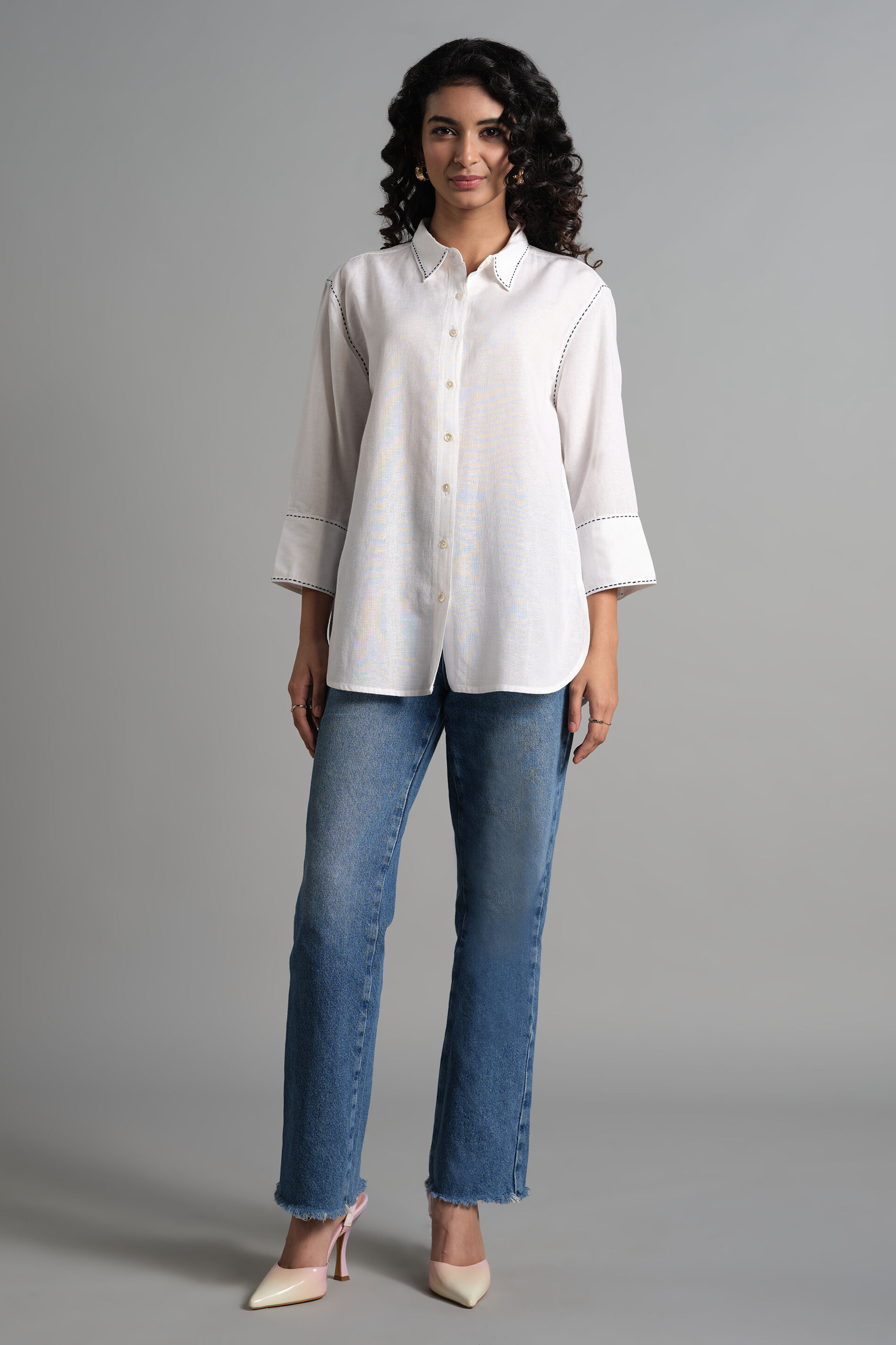 Nelsa White Shirt, White, image 3